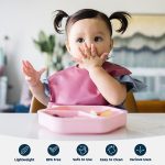 Tiny Twinkle Silicone Suction Baby Plate, Suction Grip Divided Dish for First Foods and Self-Feeding, 6-24 Months, Baby Led Weaning Supplies for Independent Eating (Grey, Plate) - Image 5